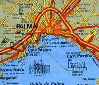 Mapa Palmy a okolia