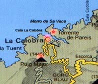 Mapa okolia La Calobra